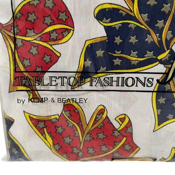 Kemp & Beatley Holiday Folio Ribbons Bows Christmas Tablecloth 60x102 Oblong New - Picture 2 of 7